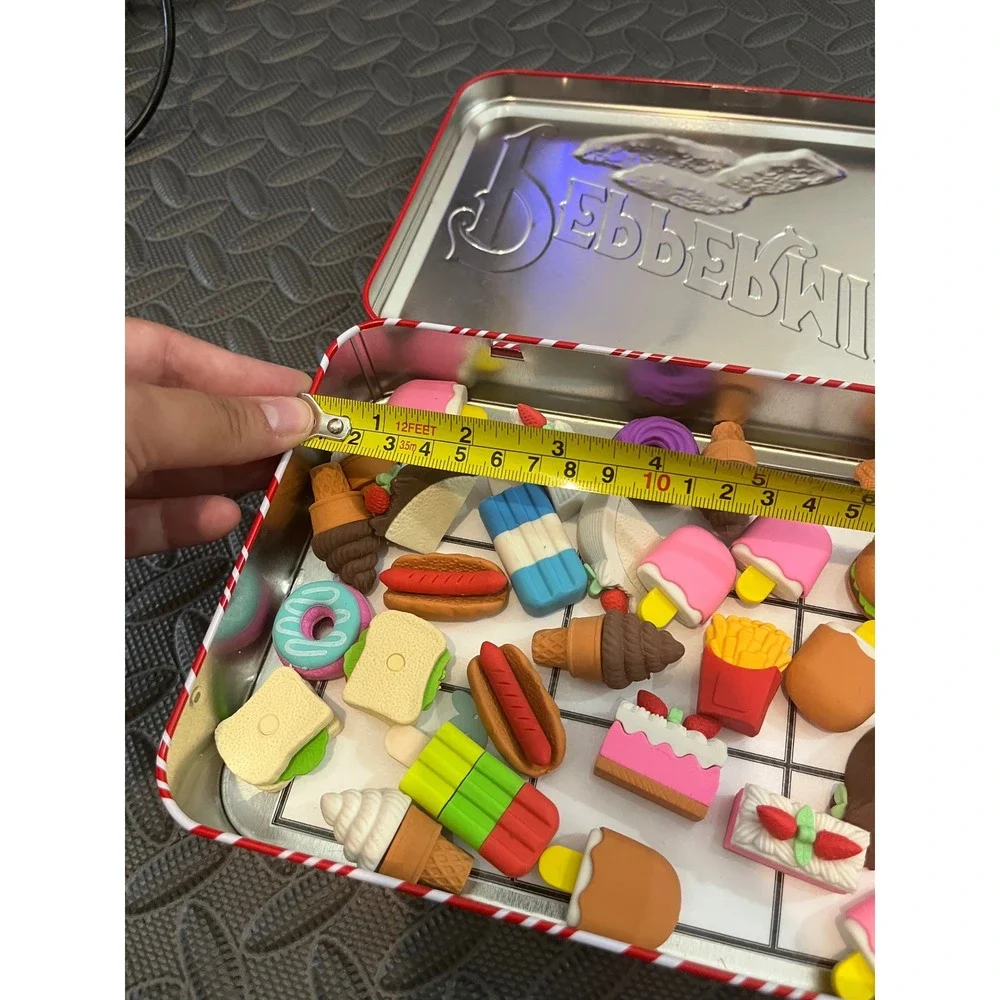 Food Eraser Lot Unisex OS Multicolor Dessert Fast Food Miniature Tin Craft